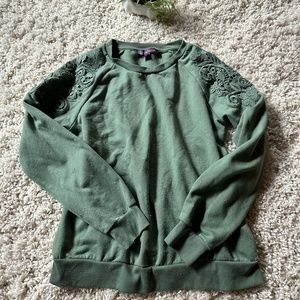 Gloria Vanderbilt mesh floral olivegreen spring warm long sleeve vintage…